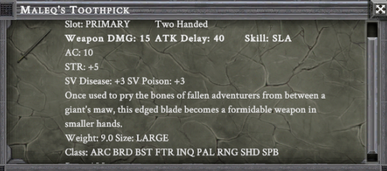 MALEQ'S TOOTHPICK item card